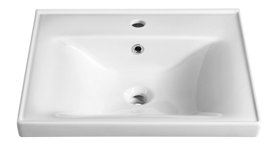 Aqualine SAVA 55 keramické umyvadlo nábytkové 55x46cm, bílá, pohled shora