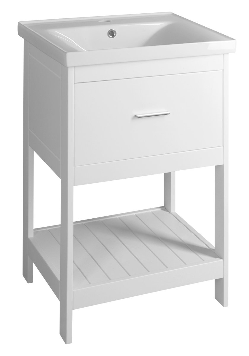 Aqualine SAVA 55 keramické umyvadlo nábytkové 55x46cm, bílá, pohled zepředu