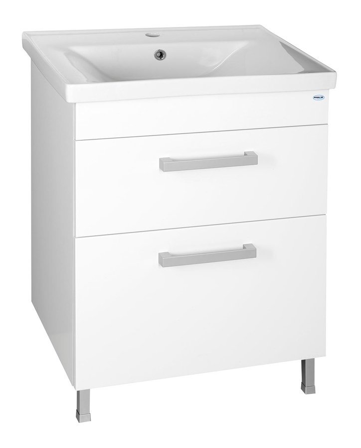 Aqualine SAVA 65 keramické umyvadlo nábytkové 65x46cm, bílá, se dvěma zásuvkami