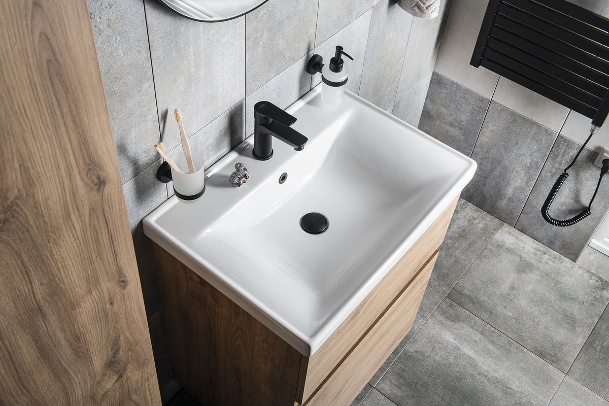 Aqualine SAVA 65 keramické umyvadlo nábytkové 65x46cm, bílá, v koupelně