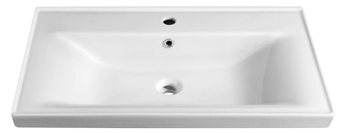 Aqualine SAVA 80 keramické umyvadlo nábytkové 80x46cm, bílá, pohled shora z úhlu