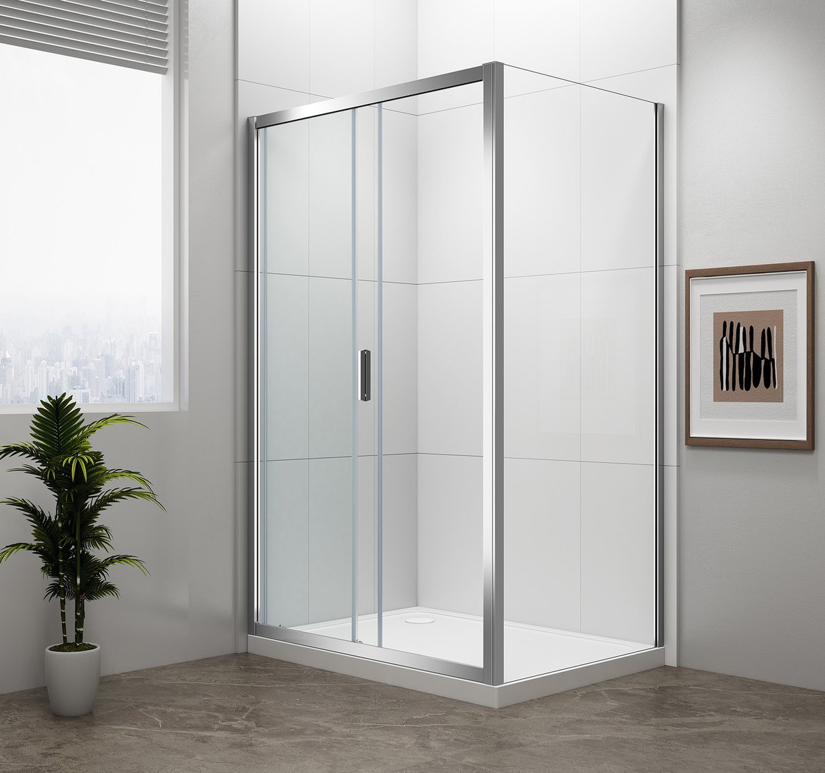 Polysan EASY obdélníkový sprchový kout 1600x700mm, čiré sklo L/P varianta, v koupelně