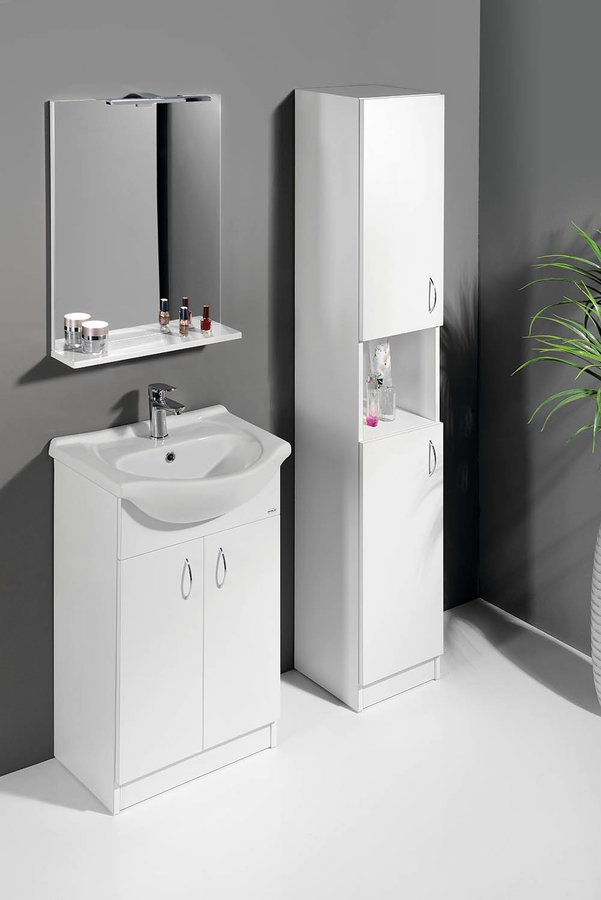 Aqualine SIMPLEX ECO 50 umyvadlová skříňka včetně umyvadla 47x83,5x29cm, v koupelně