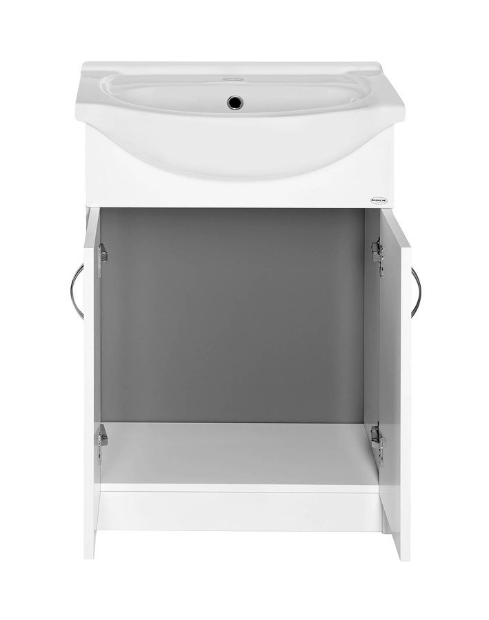 Aqualine SIMPLEX ECO 55 umyvadlová skříňka včetně umyvadla 53x83,5x30,7cm, s otevřenými dvířky