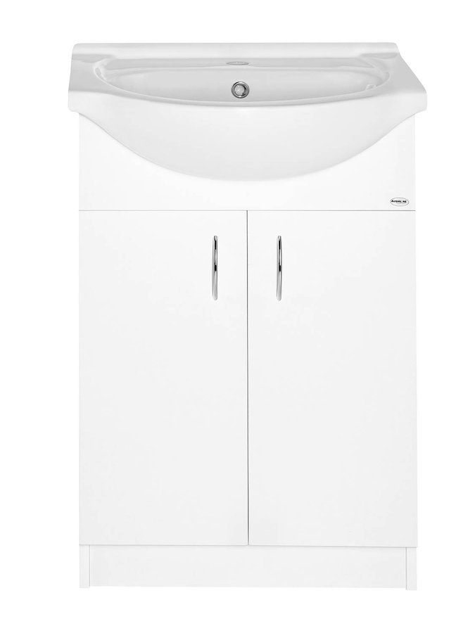 Aqualine SIMPLEX ECO 55 umyvadlová skříňka včetně umyvadla 53x83,5x30,7cm, pohled zepředu