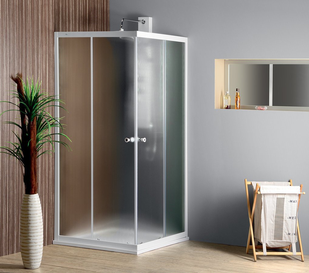 Aqualine ALAIN čtvercová sprchová zástěna 900x900mm, sklo Brick, sprchový kout v koupelně