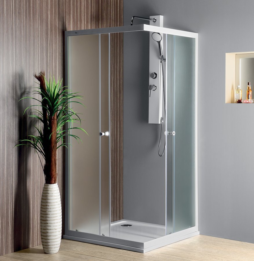 Aqualine ALAIN čtvercová sprchová zástěna 900x900mm, sklo Brick