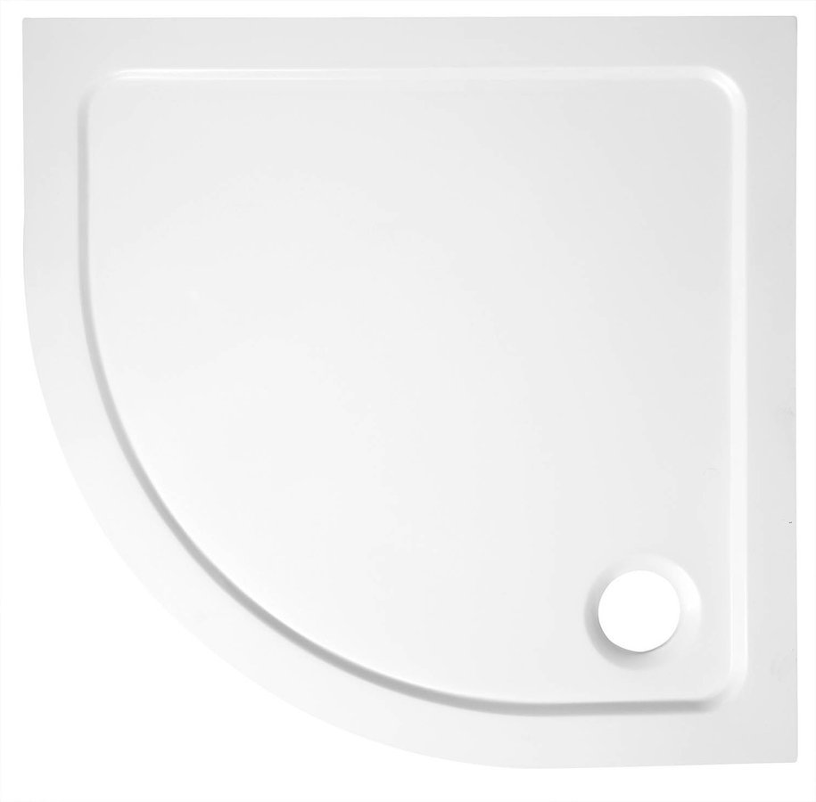 Aqualine TECMI sprchová vanička z litého mramoru, čtvrtkruh 80x80cm, R550, bílá