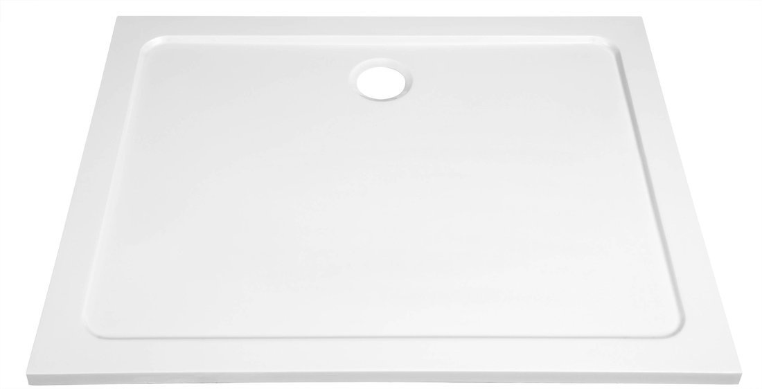 Aqualine TECMI sprchová vanička z litého mramoru, obdélník 100x80cm, bílá, pohled z úhlu