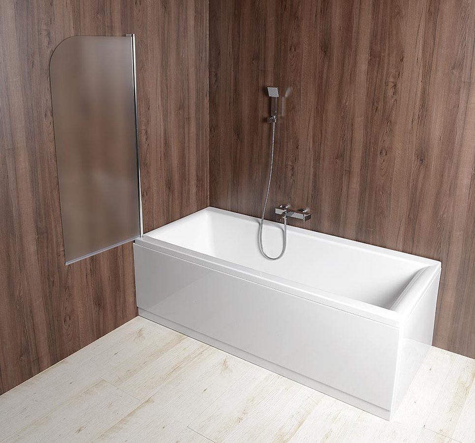 Aqualine VILMA vanová zástěna 600x1400mm, chrom, levá, sklo matné, vanová zástěna u vany 2