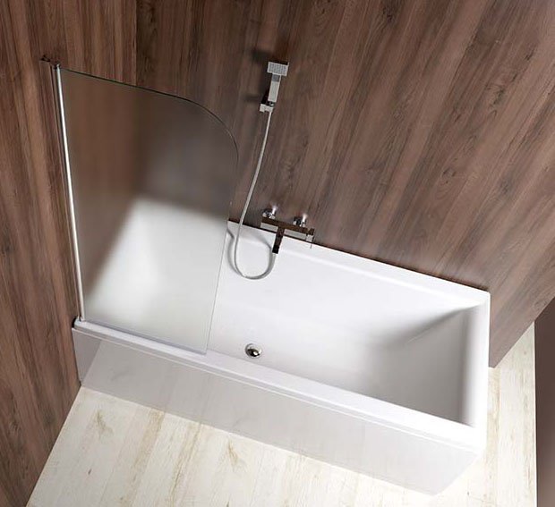 Aqualine VILMA vanová zástěna 600x1400mm, chrom, levá, sklo matné