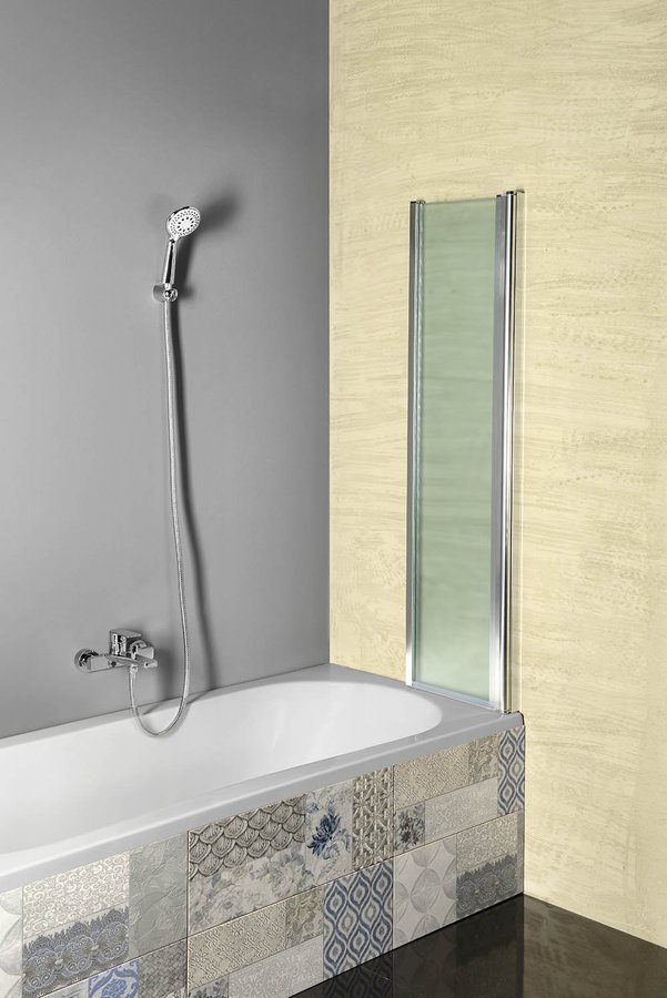 Aqualine VANDA vanová zástěna skládací 1000x1400 mm, chrom, sklo matné, vanová zástěna u vany 2