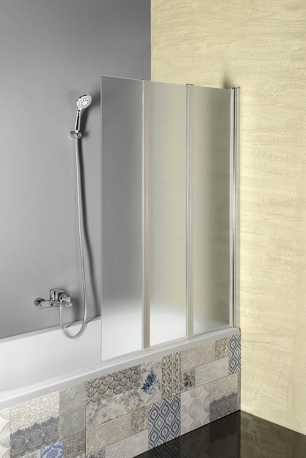 Aqualine VANDA vanová zástěna skládací 1000x1400 mm, chrom, sklo matné