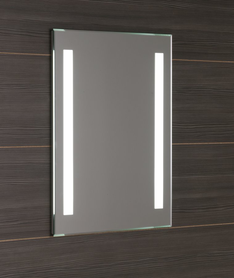 Aqualine Zrcadlo s LED osvětlením 50x70cm, kolébkový vypínač, rozsvícené zrcadlo na stěně