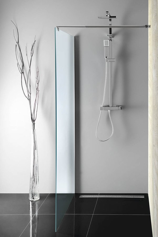 Aqualine WALK-IN zástěna jednodílná k instalaci na zeď, 900x1900mm, sklo Brick, zástěna v koupelně