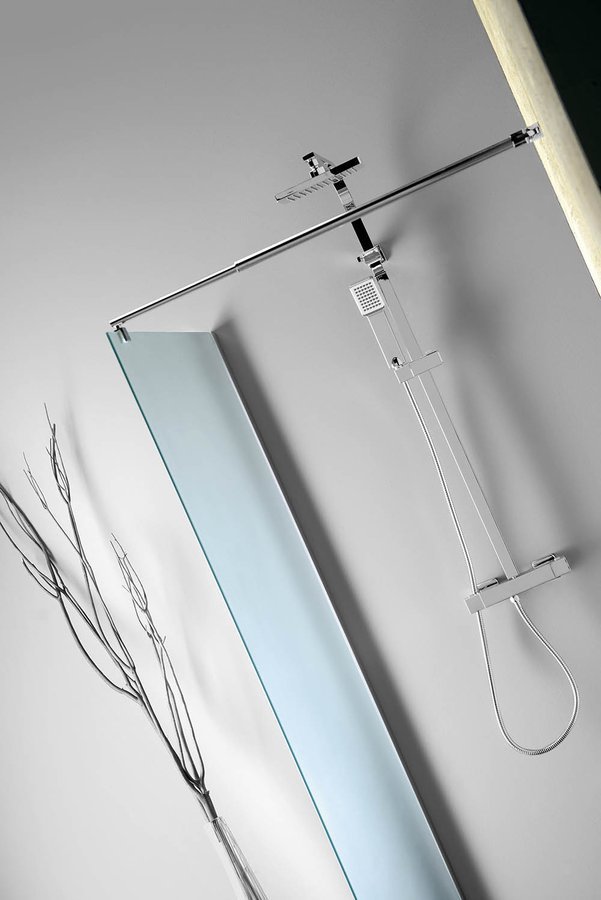 Aqualine WALK-IN zástěna jednodílná k instalaci na zeď, 800x1900 mm, sklo Brick, zástěna s výztuhou