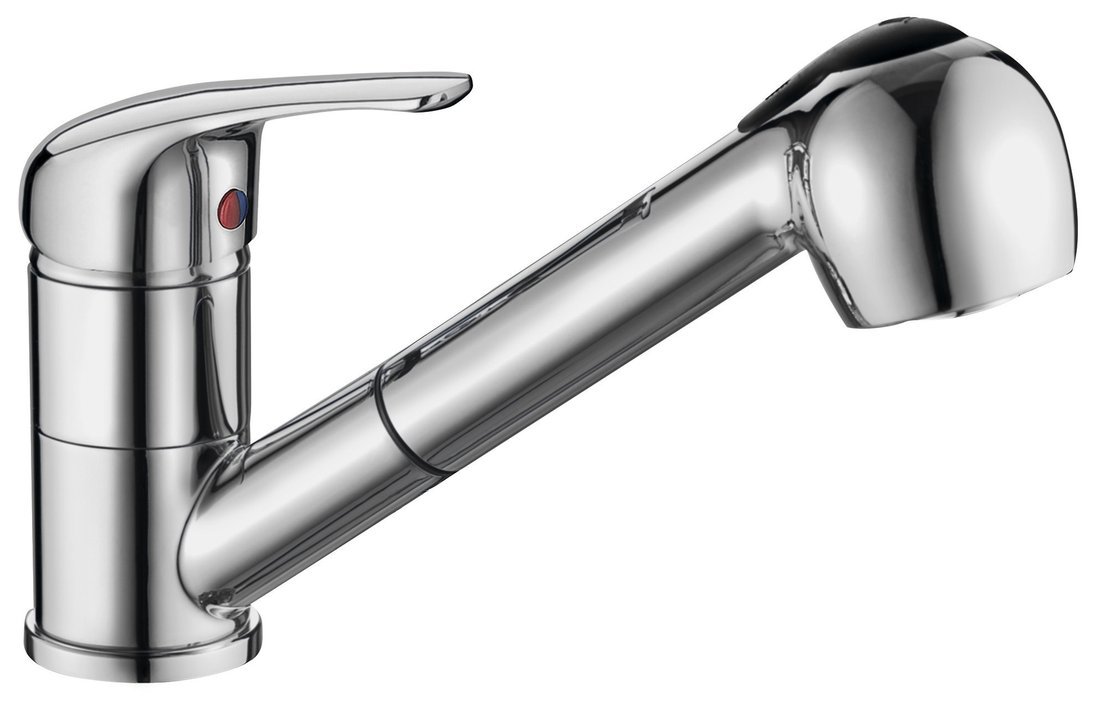 Aqualine AQUALINE 40 stojánková dřezová baterie s výsuvnou sprškou, chrom