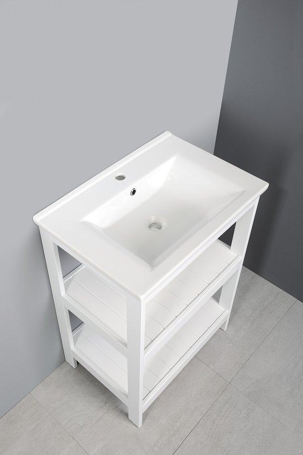 Aqualine ETIDE policová umyvadlová skříňka 61,5x85x44 cm, bílá mat, pohled z úhlu