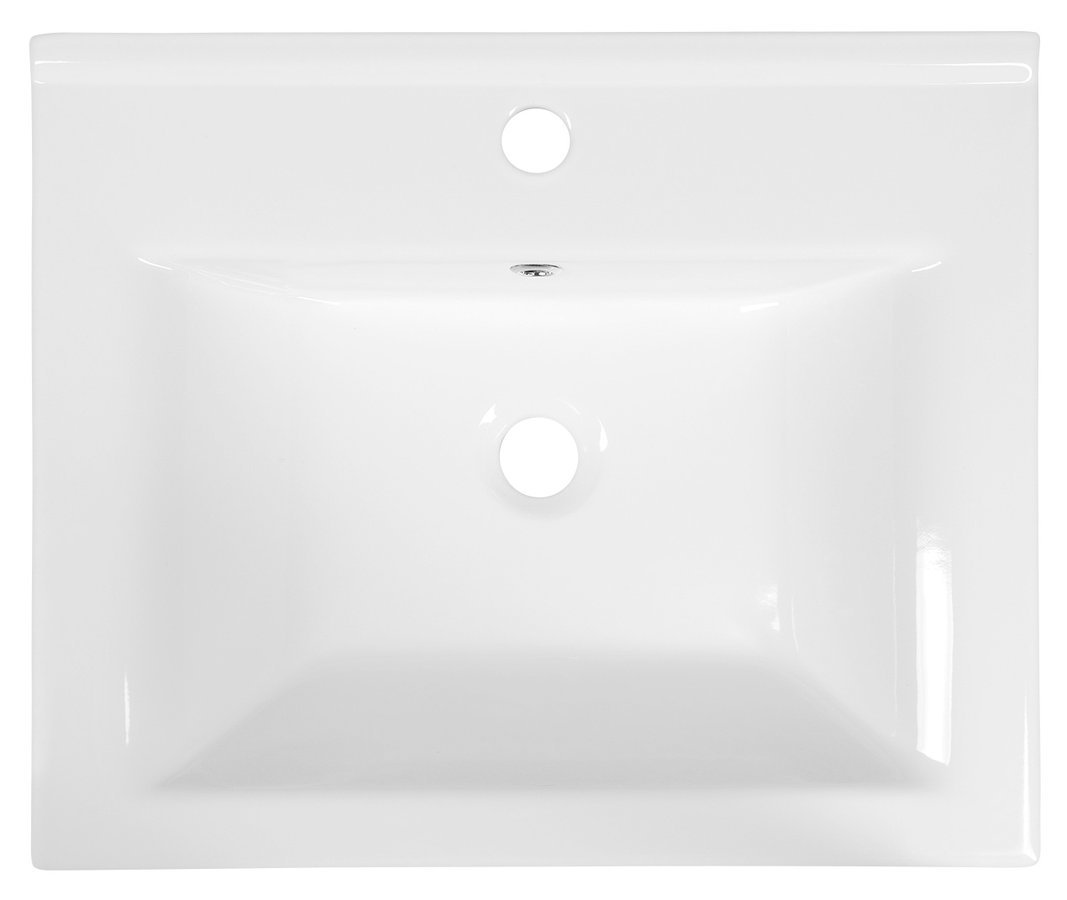 Aqualine ZUNO 55 keramické umyvadlo nábytkové 55x45cm, bílá, pohled shora
