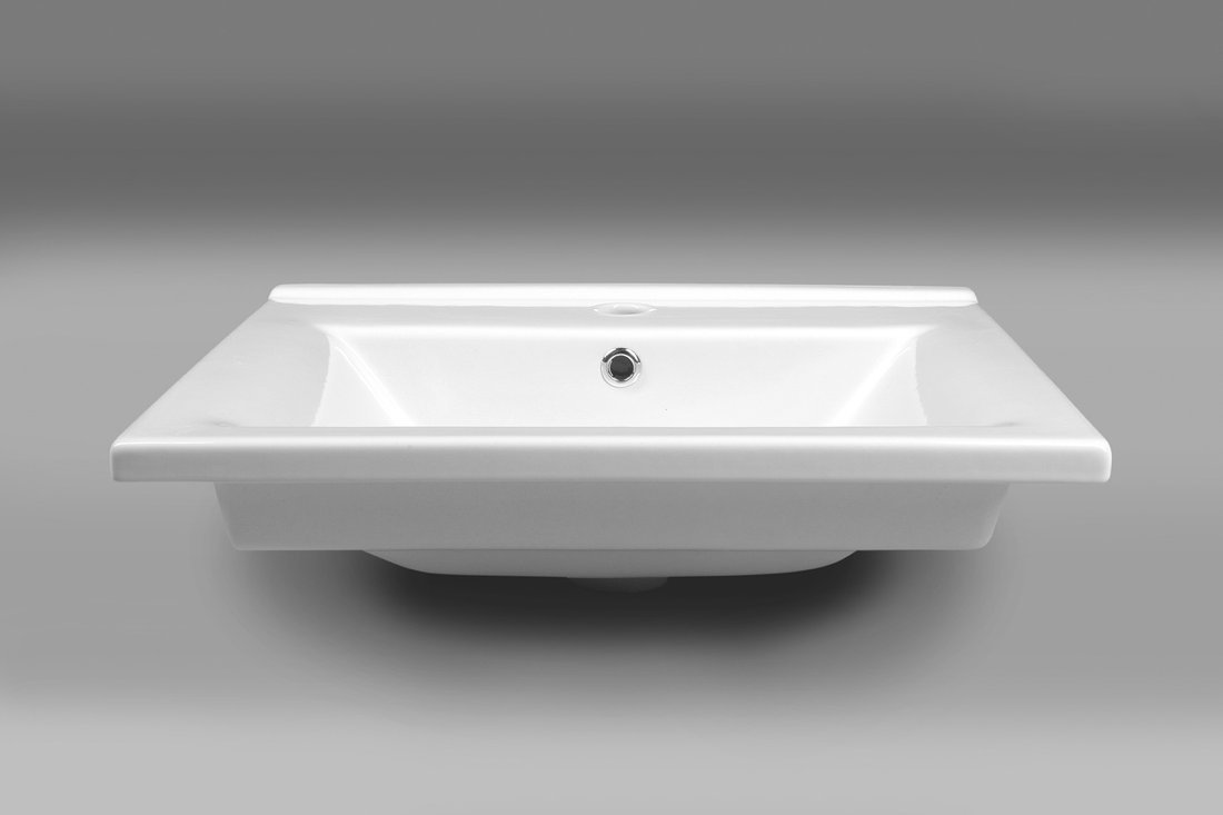 Aqualine ZUNO 55 keramické umyvadlo nábytkové 55x45cm, bílá, pohled zboku