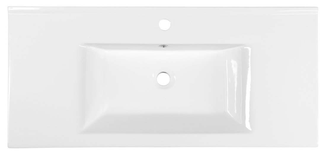 Aqualine ZUNO 100 keramické umyvadlo nábytkové 100x45cm, bílá, pohled shora