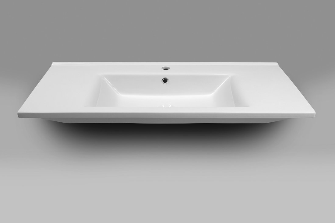 Aqualine ZUNO 100 keramické umyvadlo nábytkové 100x45cm, bílá, pohled shora z úhlu