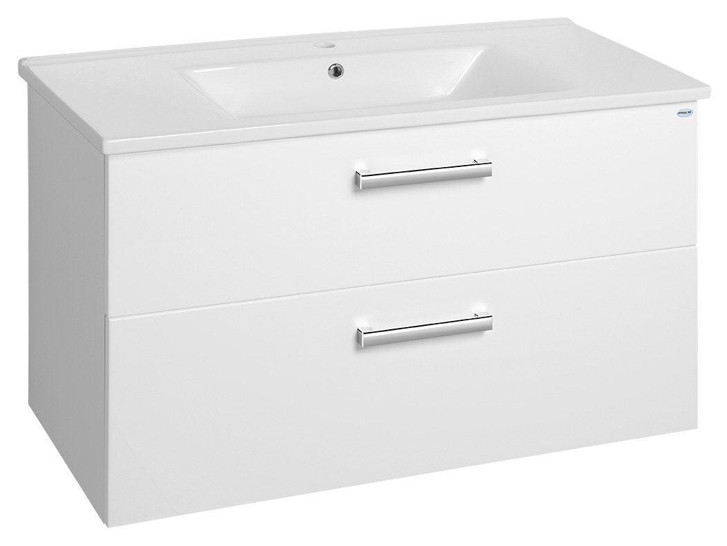 Aqualine VEGA umyvadlová skříňka 97x60x43,6cm, 2x zásuvka, bílá