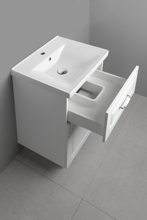 Aqualine FAVOLO umyvadlová skříňka 52x72,5x44cm, bílá mat, s otevřenou zásuvkou
