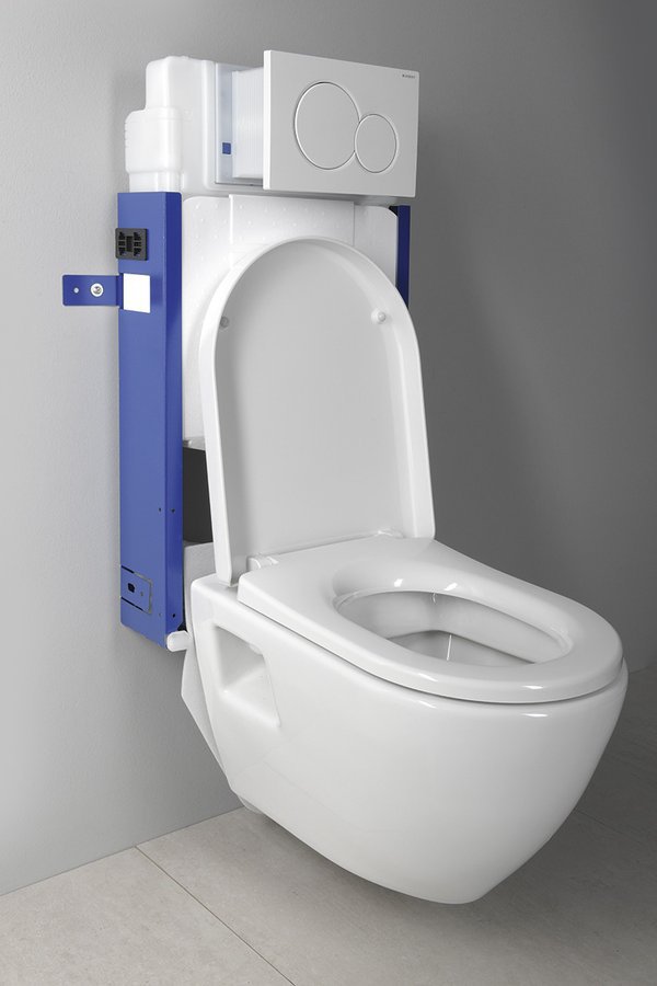 Aqualine Závěsné WC Nera s podomítkovou nádržkou a tlačítkem Geberit, bílá, závěsné WC s modulem