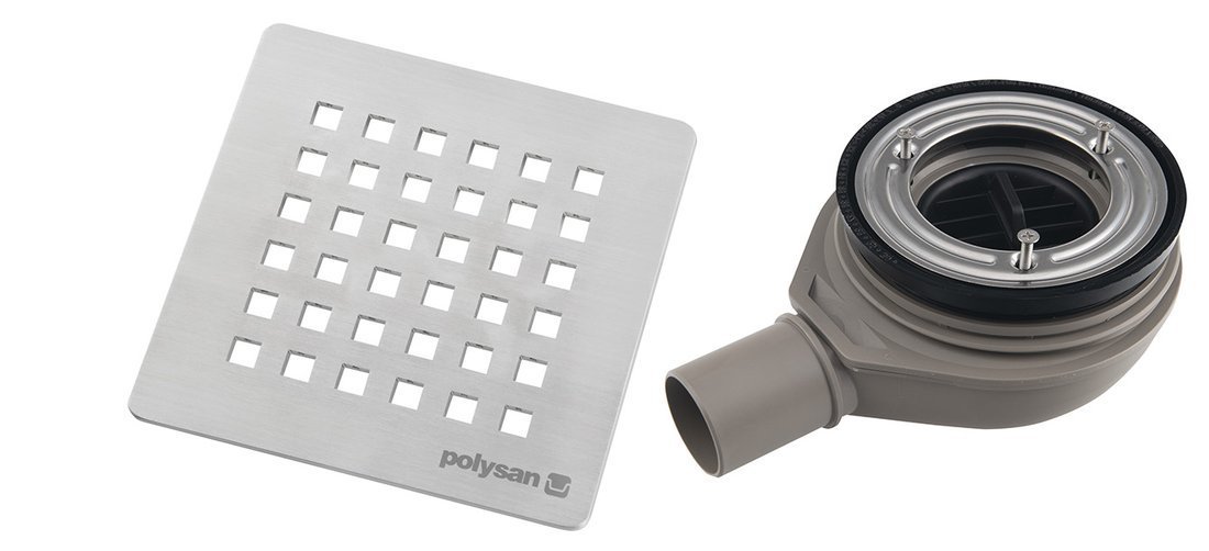 Polysan FLEXIA vaničkový sifon, průměr 90mm, DN40, krytka nerez mat