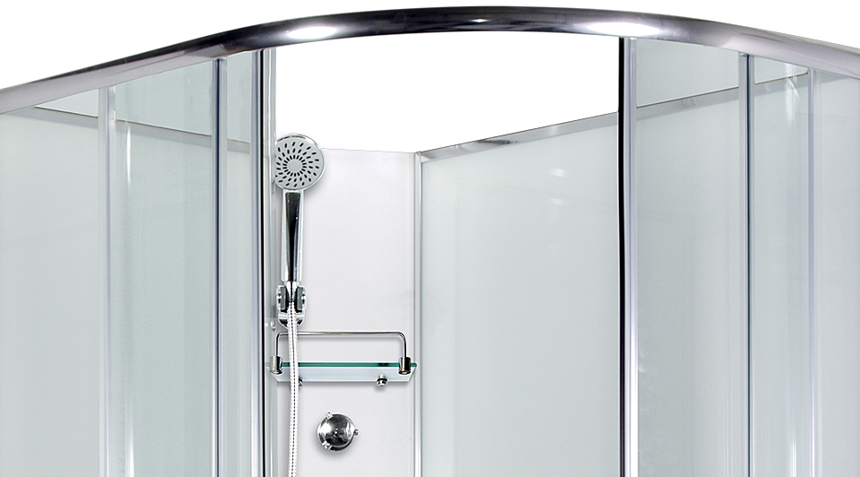 ARTTEC SIRIUS 120x90 cm - Masážní sprchový box model 4 čiré sklo levá vanička, pohled dovnitř boxu