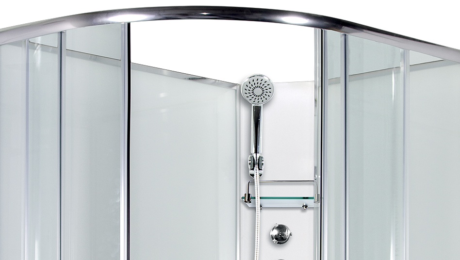ARTTEC SIRIUS 120x90 cm - Masážní sprchový box model 4 čiré sklo pravá vanička, pohled dovnitř boxu