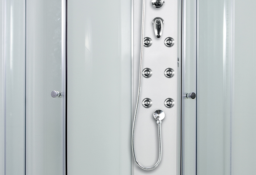 ARTTEC SIRIUS 120x90 cm - Masážní sprchový box model 4 čiré sklo pravá vanička, zadní panel s baterií