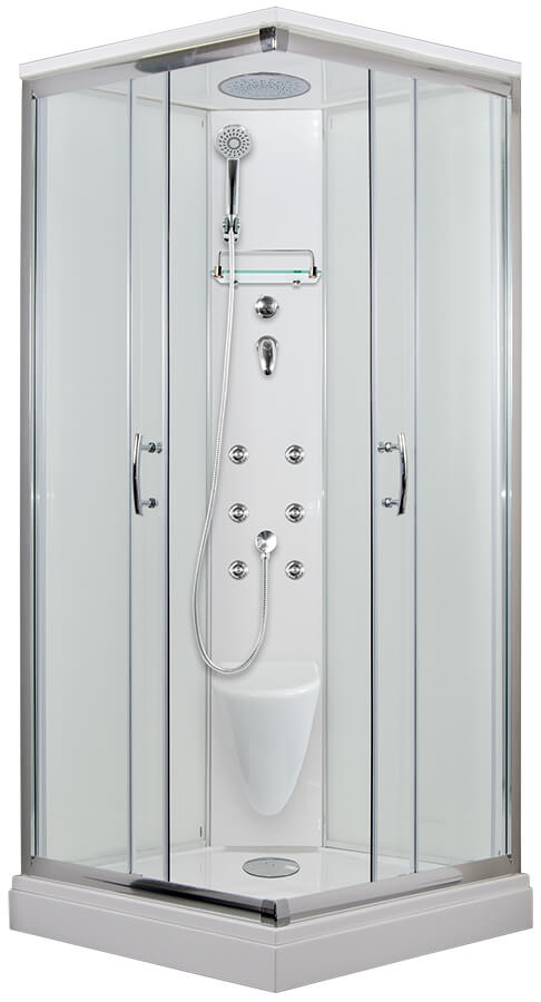 ARTTEC SMARAGD 90x90 cm - Masážní box model 5 čiré sklo
