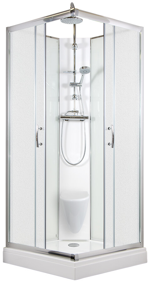 ARTTEC SMARAGD 90x90 cm - Termo sprchový box model 7 chinchilla sklo