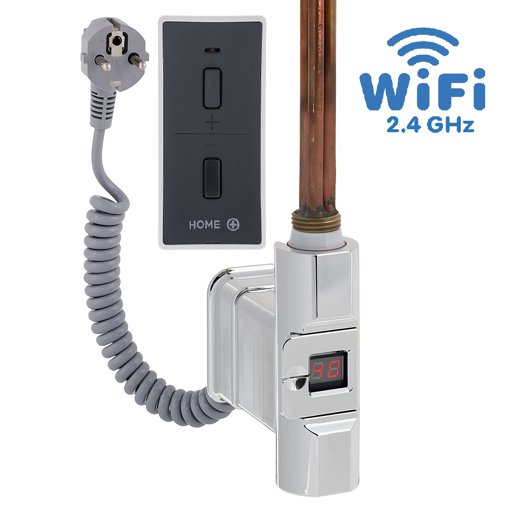 Hydronix Home Plus WiFi BASIC topná tyč, barva chrom s kabelem se zástrčkou