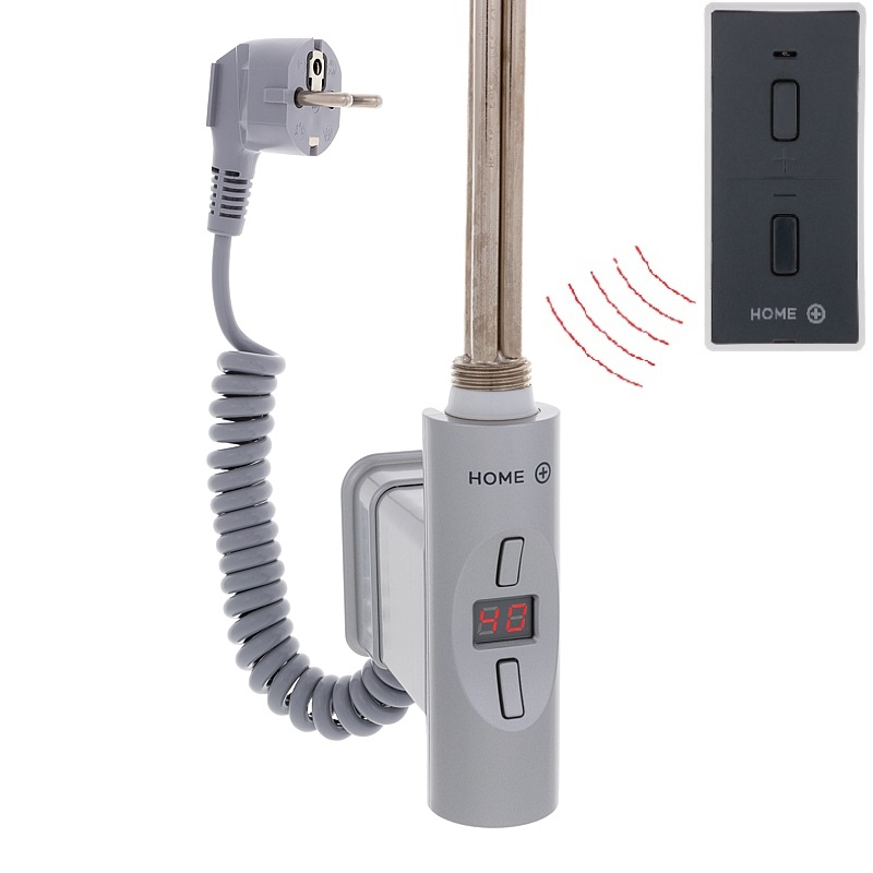 Hydronix Home Plus, O-profil, topná tyč, barva matný chrom s kabelem se zástrčkou