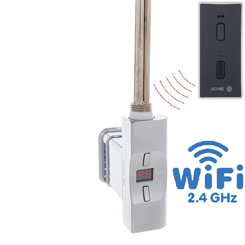 Hydronix Home Plus WiFi, D-profil, topná tyč, barva lesklý chrom s vypínačem bez kabelu