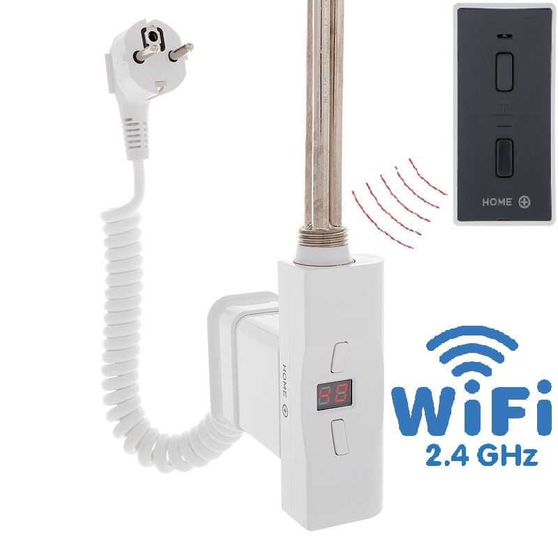 Hydronix Home Plus WiFi, D-profil, topná tyč, barva bílá s kabelem se zástrčkou
