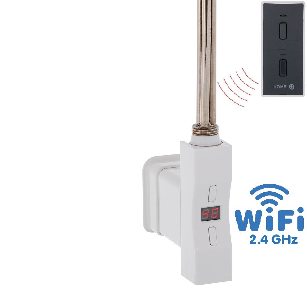 Hydronix Home Plus WiFi, čtvercový profil, topná tyč, barva bílá s vypínačem bez kabelu