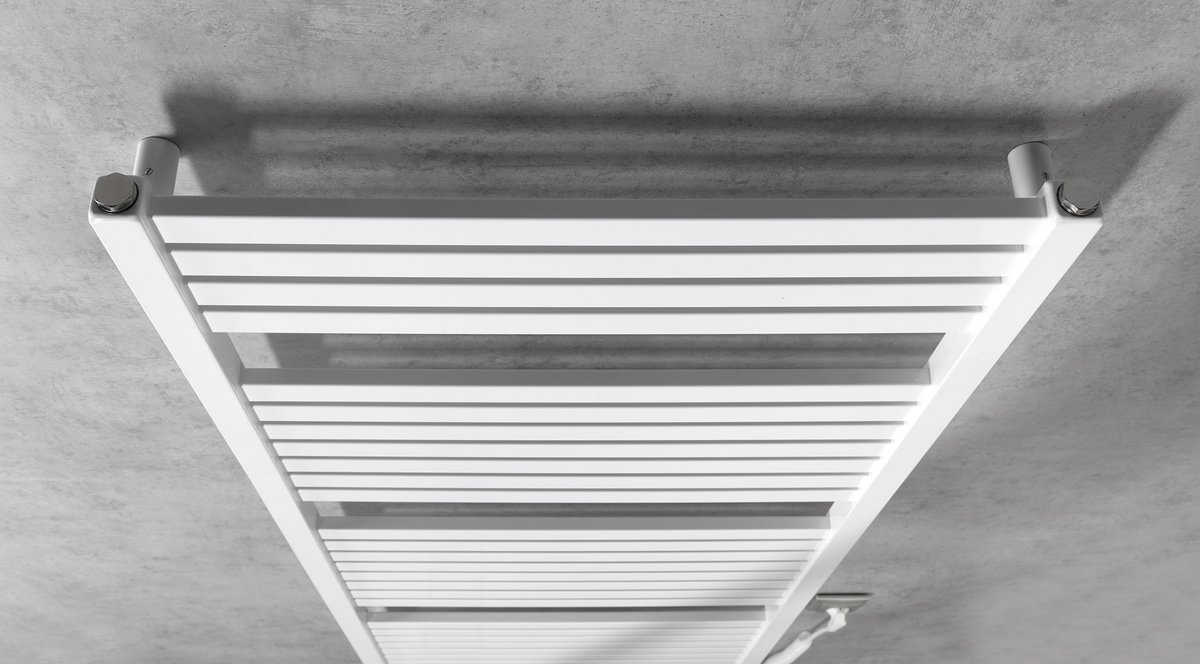 Aqualine TONDI-E elektrické otopné těleso rovné 600x1330 mm, 600 W, bílá, detail horní části