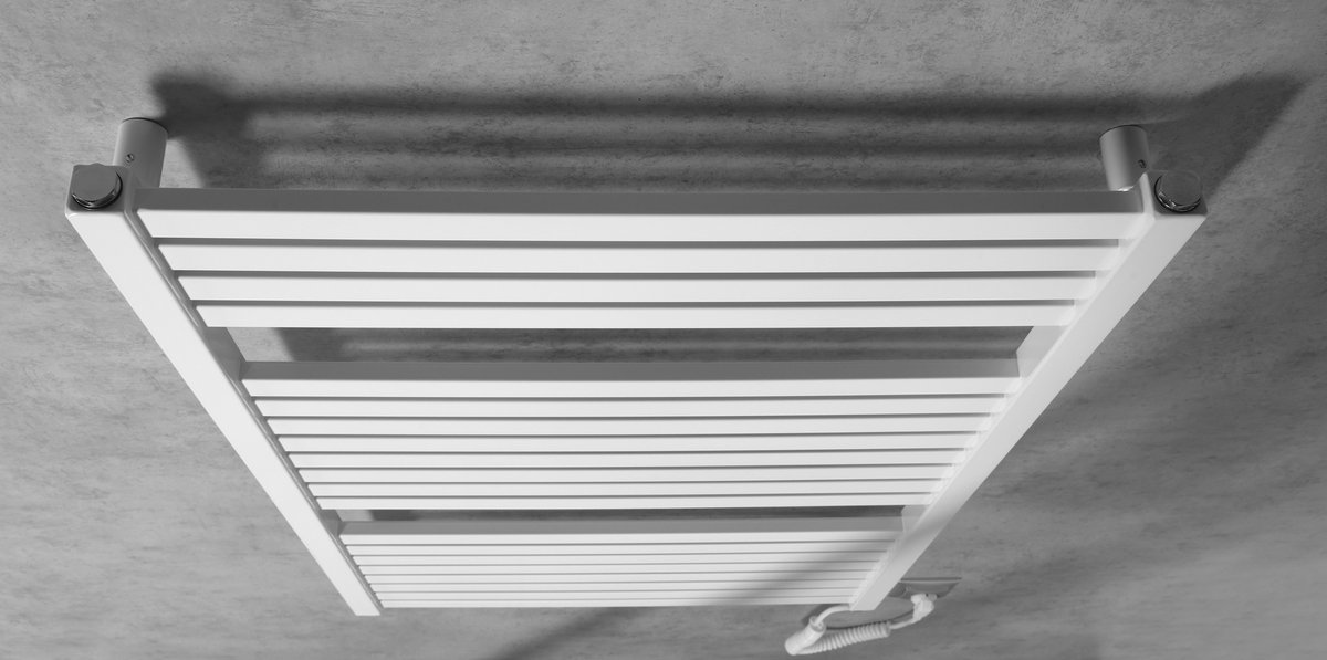 Aqualine TONDI-E elektrické otopné těleso rovné 600x970 mm, 400 W, bílá, detail horní části