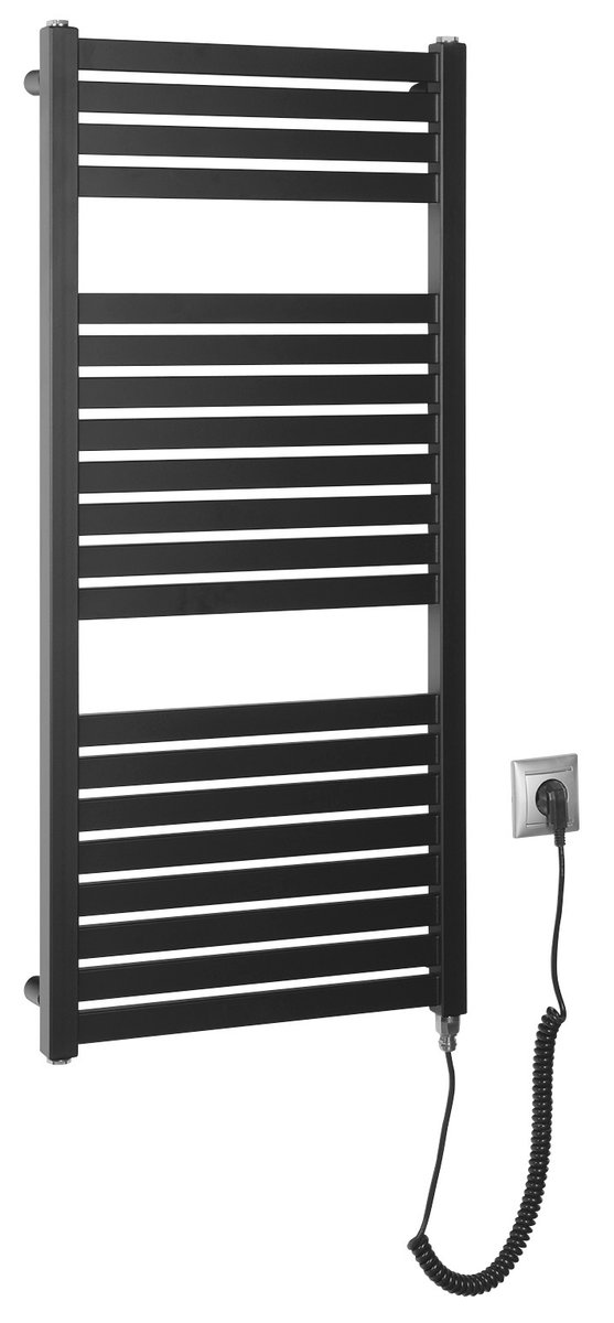 Aqualine TONDI-E elektrické otopné těleso rovné 450x970 mm, 300 W, černá mat