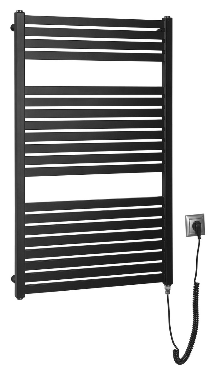 Aqualine TONDI-E elektrické otopné těleso rovné 600x970 mm, 400 W, černá mat
