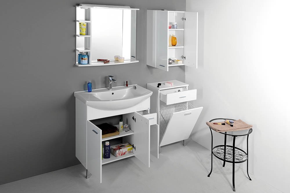 Aqualine ZOJA/KERAMIA FRESH skříňka horní 50x76x23cm, bílá, v koupelně 2