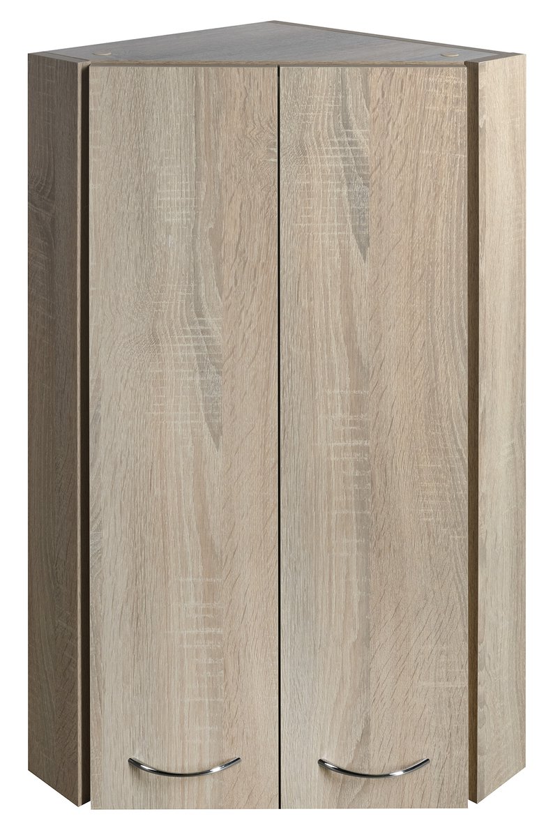 Aqualine ZOJA/KERAMIA FRESH horní skříňka rohová 35x76x35cm,dub platin, celkový pohled zepředu