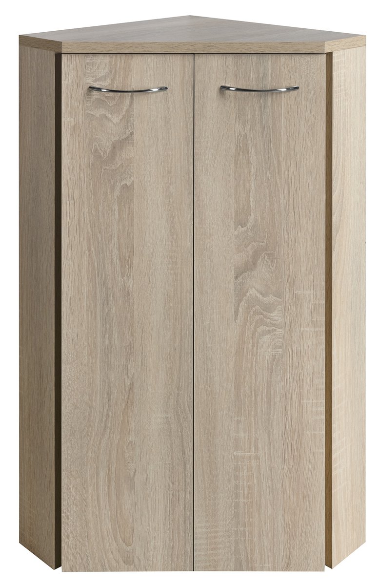 Aqualine ZOJA/KERAMIA FRESH skříňka rohová 35x78x35cm, dub platin, celkový pohled zepředu
