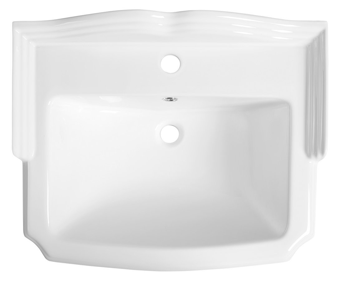 Aqualine ANTIK keramické umyvadlo, 58x47cm, bílá, pohled shora
