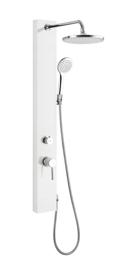 Aqualine FIGA sprchový panel 125x1050mm, bílá, celkový pohled