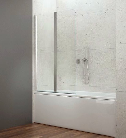 Aqualine WILA vanová zástěna 900x1400mm skládací, chrom, čiré sklo
